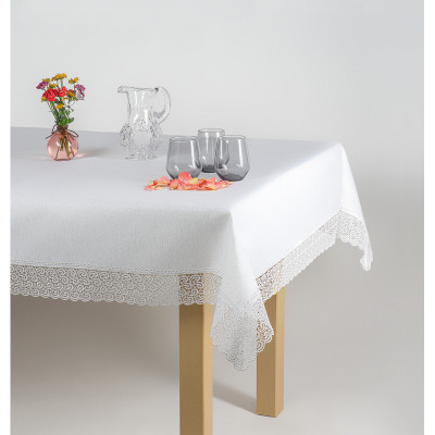 Tablecloth Silver Thread Fi Guipure Lace Angelica