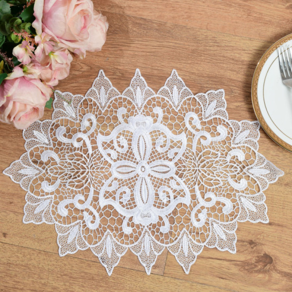 Lace Tablecloth OVAL/WHITE
