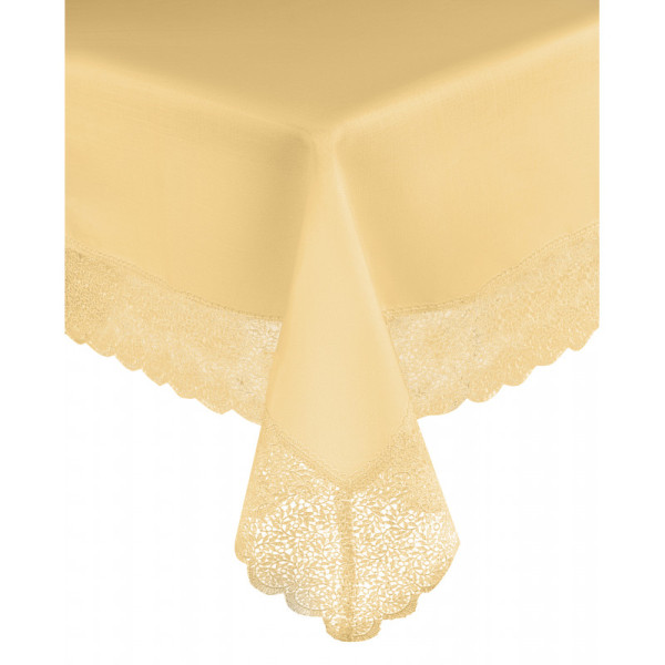 Decorative Tablecloth with Wide Lace Trim