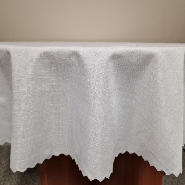 Flame-Resistant White Tablecloth