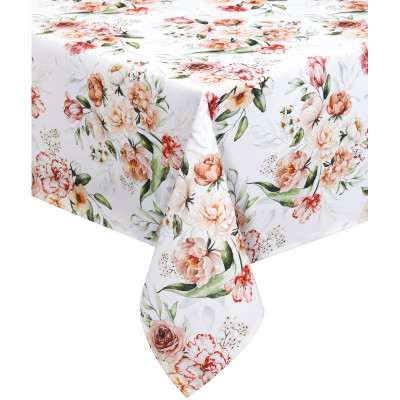 Floral Stain-Resistant Tablecloth with Spring Pattern