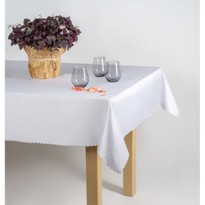 Round Stain-Resistant Tablecloth Plain Pattern