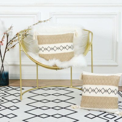 Boho Style Woven Pillowcase with Tassels