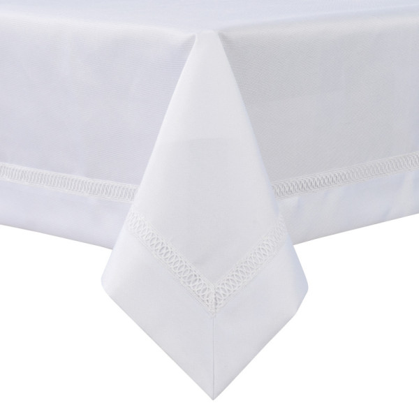 White VIKI Tablecloth with Lace Trim